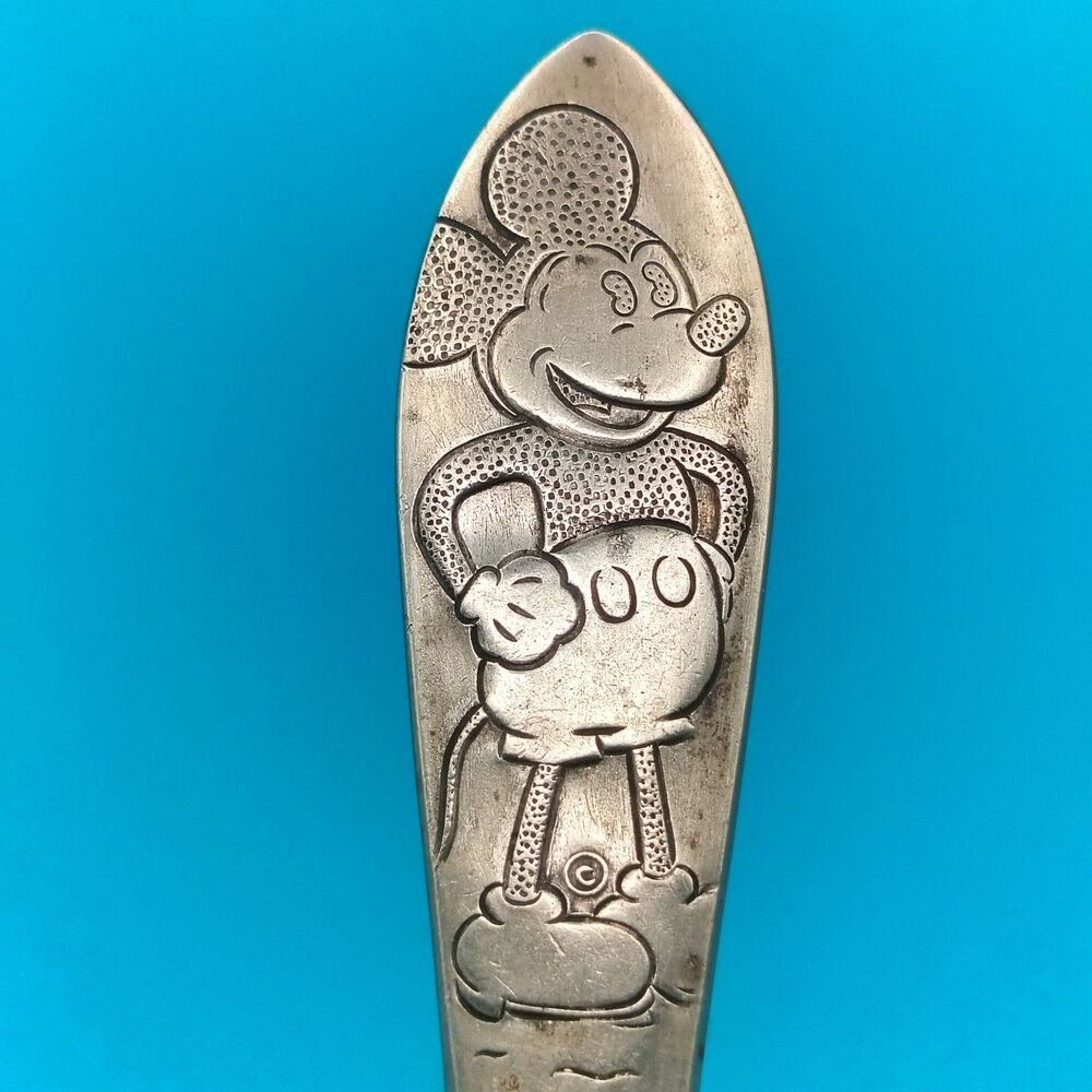 MICKEY MOUSE SPOON Branford Silver-Plate  5.5” Collectable Disney Antique 1930's - Picture 2 of 5
